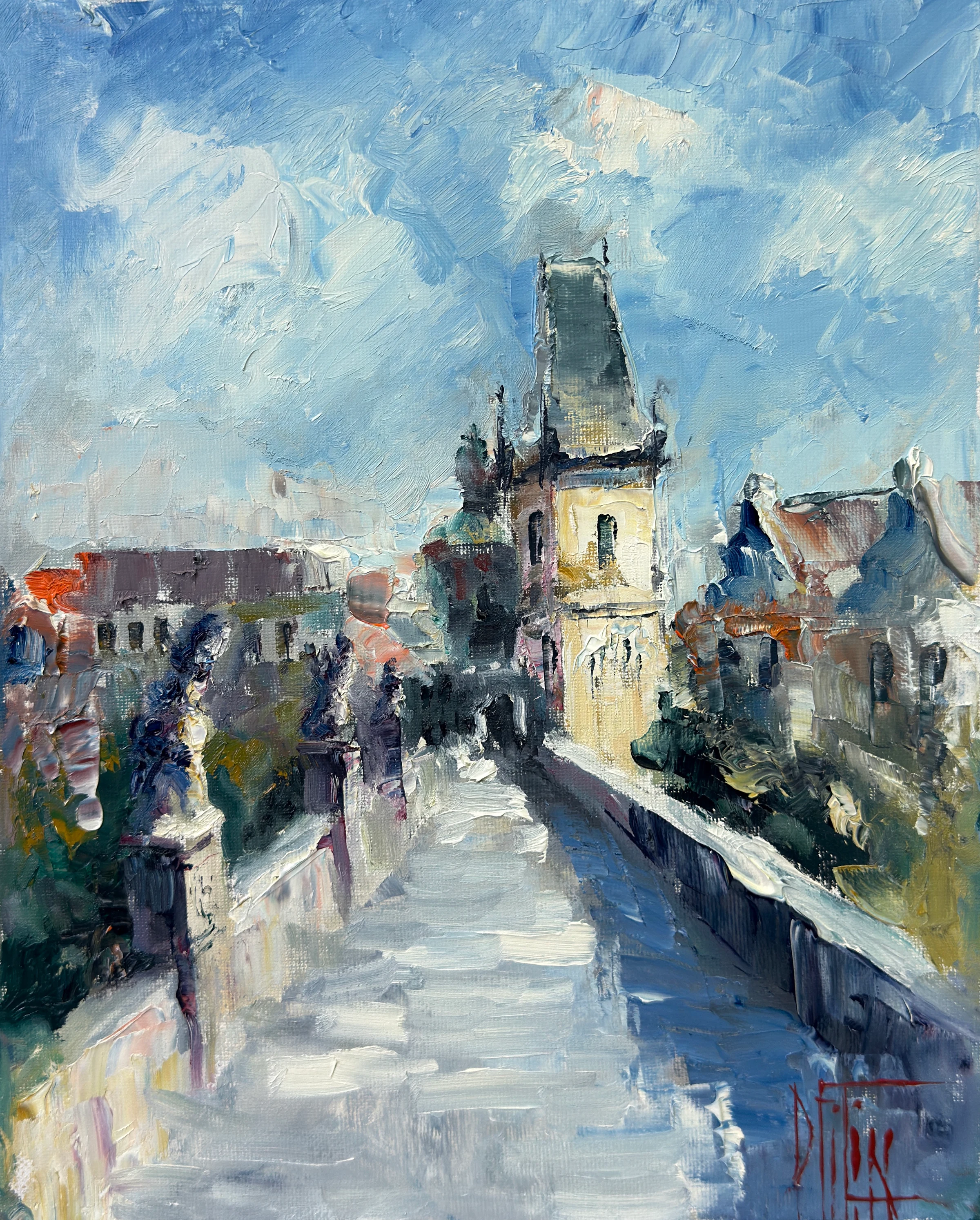 brücke – Ölgemälde von Pavel Filin