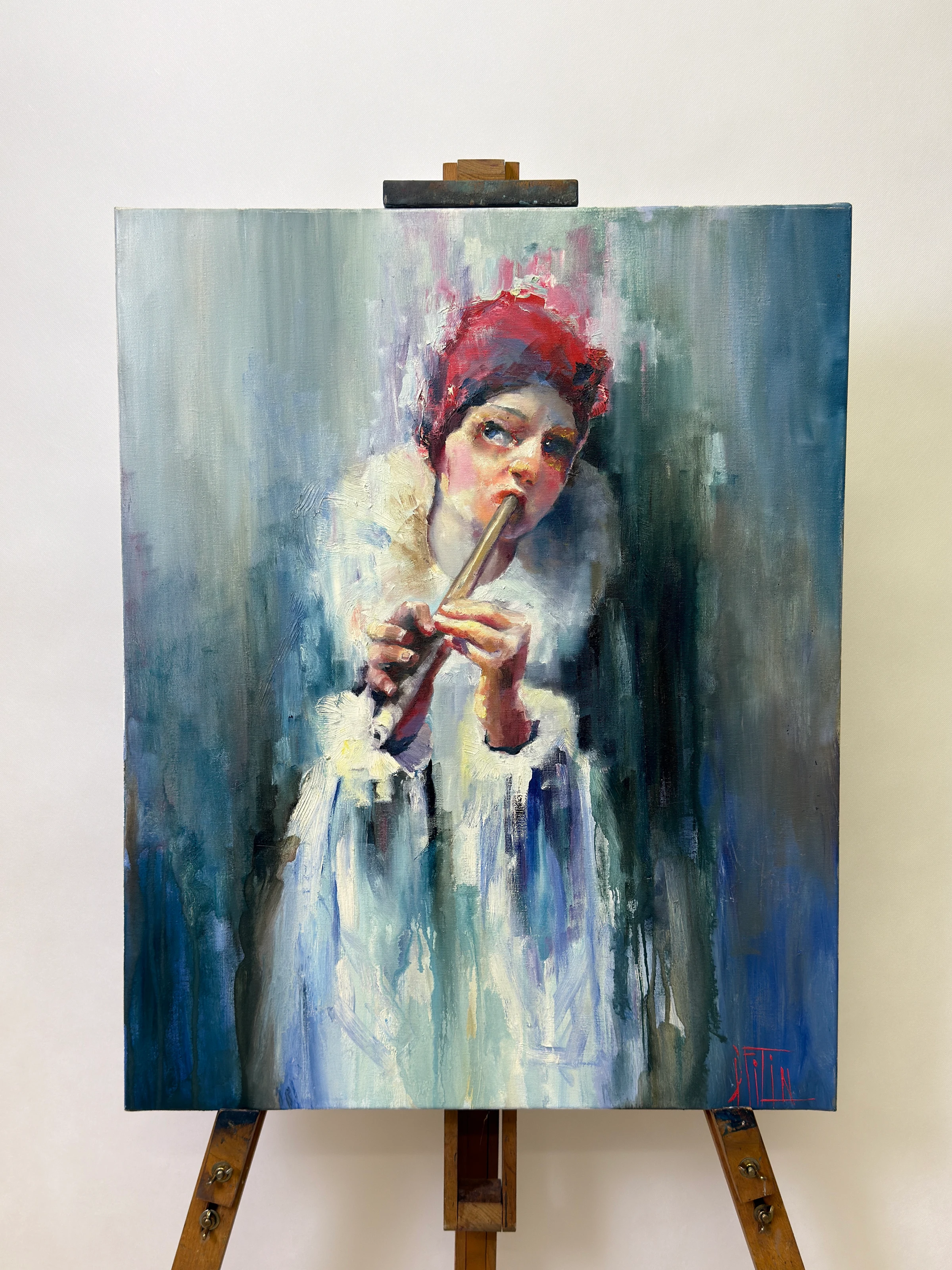 pierrot – Ölgemälde von Pavel Filin