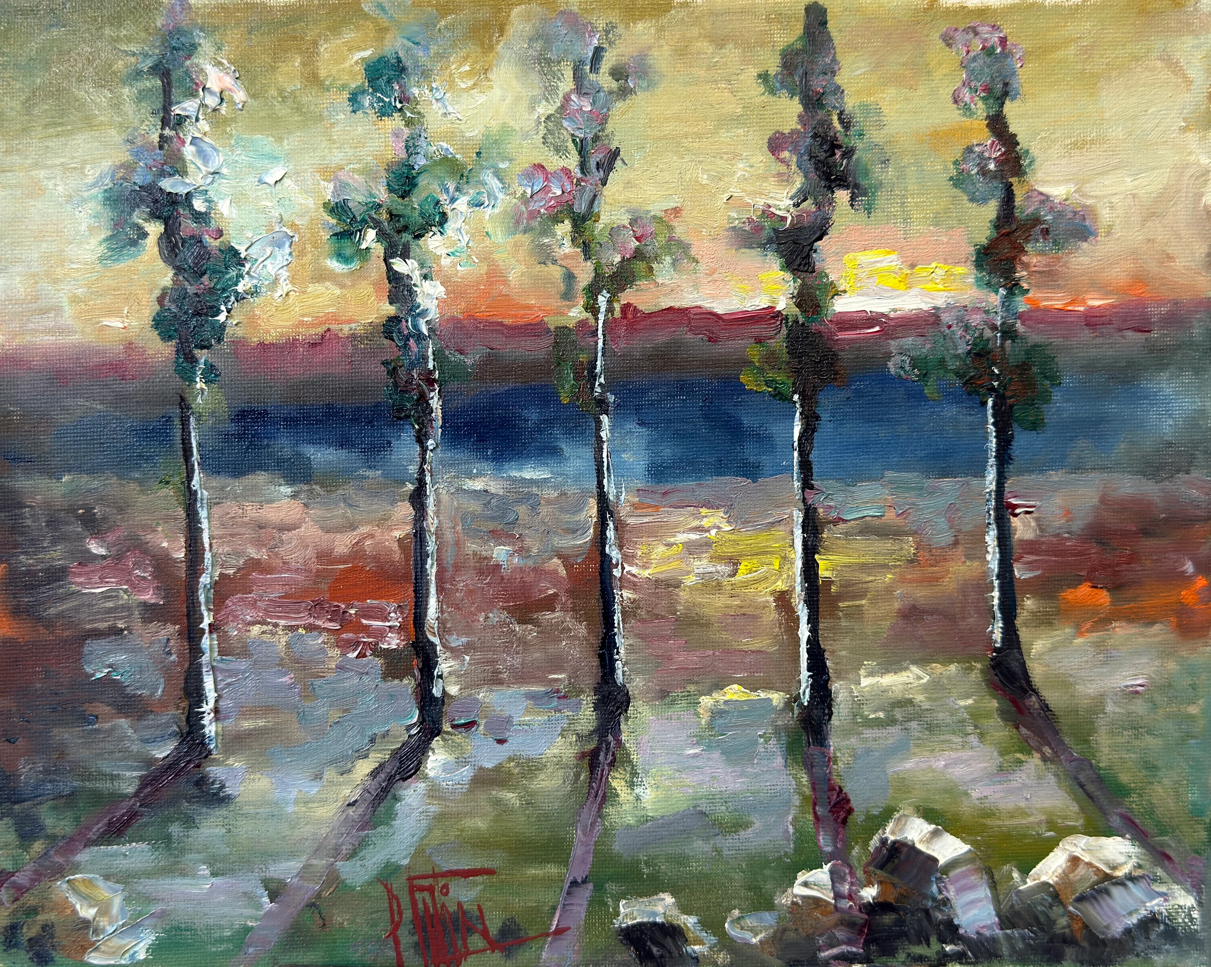 schatten des sonnenuntergangs – Ölgemälde von Pavel Filin